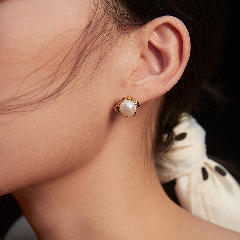 Baroque Pearl Stud Earrings