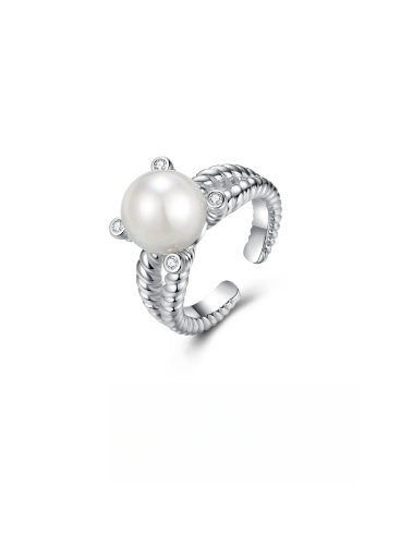 Pearl Adjustable Open Ring