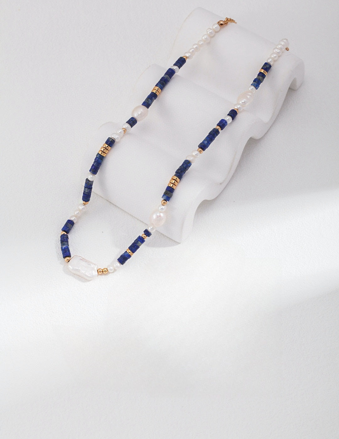 Sterling Silver Lapis Lazuli Pearl Necklace