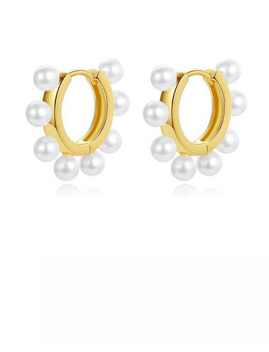 Pearls Hoop Earrings