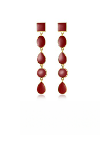 Red Oil-drop Glaze Earrings