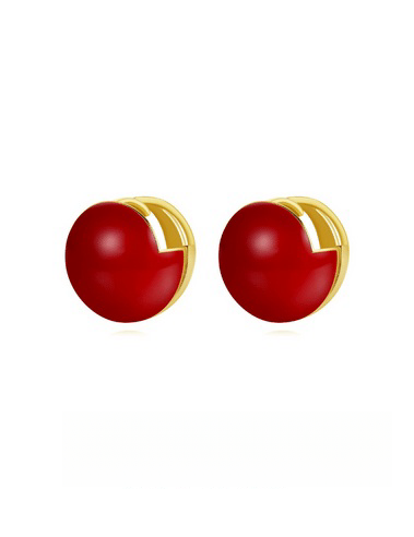 Red Oil-drop Glaze Earrings