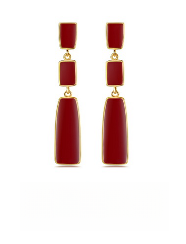 Red Oil-drop Glaze Earrings