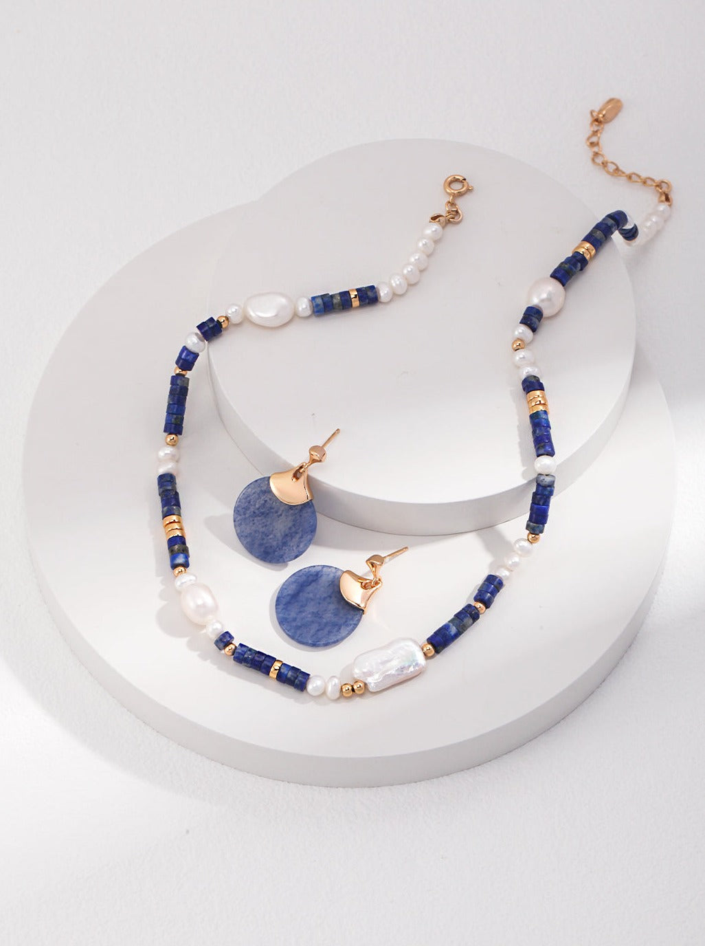 Sterling Silver Lapis Lazuli Pearl Necklace