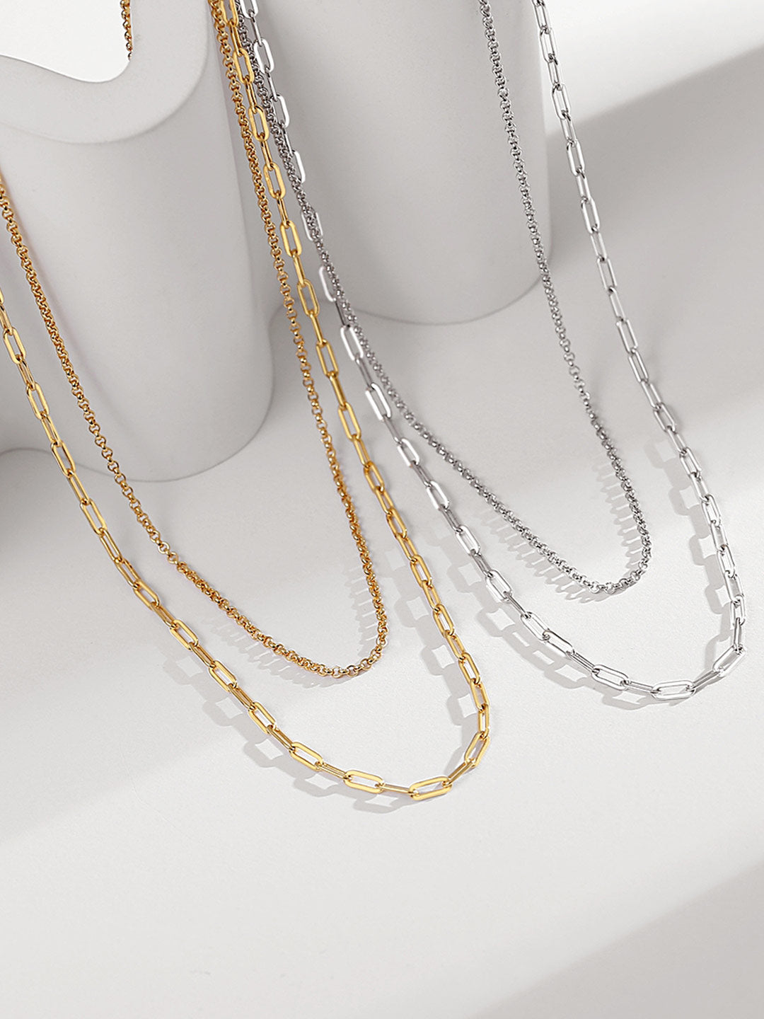 Layered Curb Link Chain Necklace