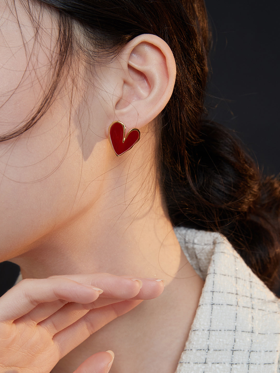 Red Oil-drop Glaze Earrings