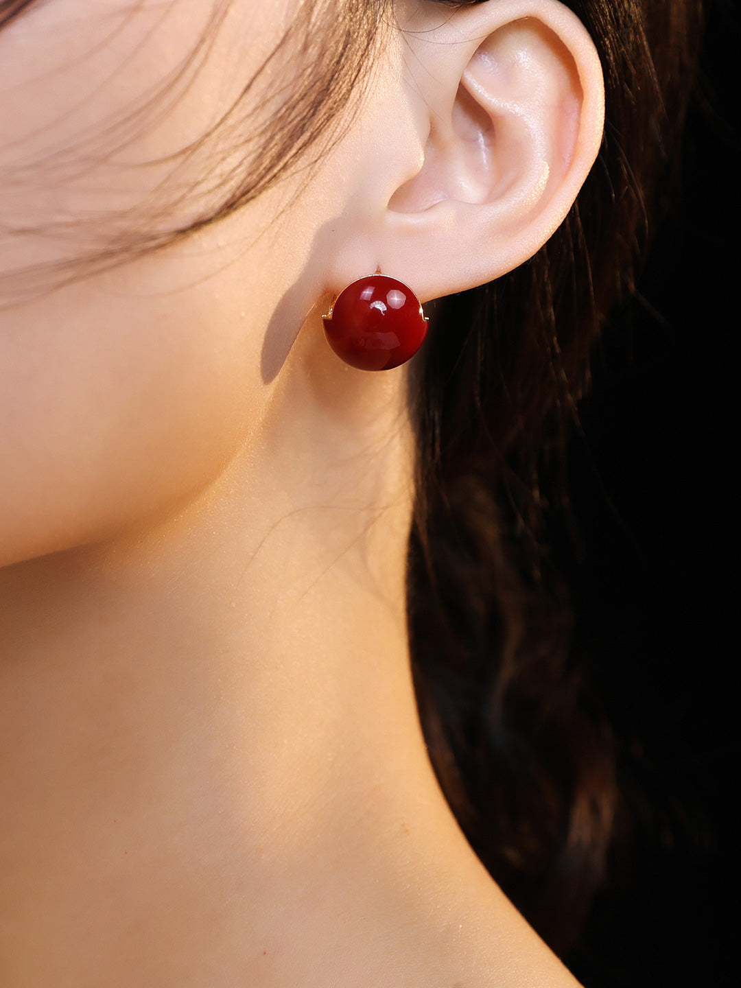 Red Oil-drop Glaze Earrings