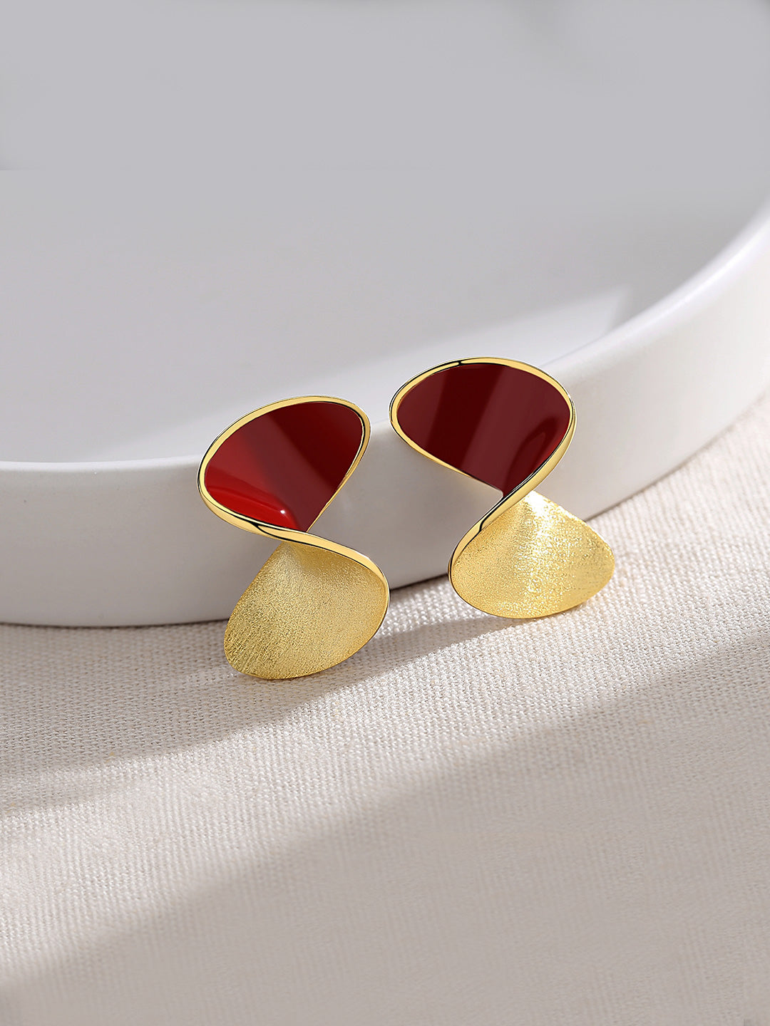 Red Oil-drop Glaze Earrings